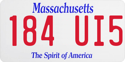MA license plate 184UI5