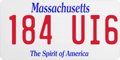 MA license plate 184UI6