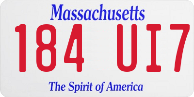 MA license plate 184UI7
