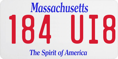 MA license plate 184UI8