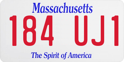 MA license plate 184UJ1