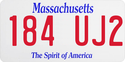MA license plate 184UJ2