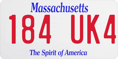 MA license plate 184UK4