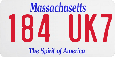 MA license plate 184UK7