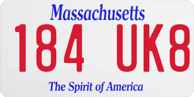 MA license plate 184UK8