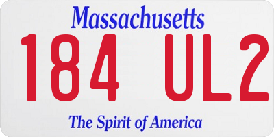 MA license plate 184UL2