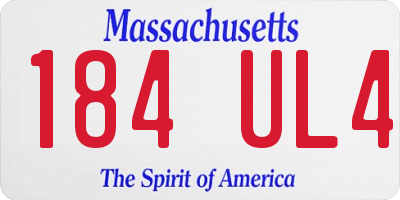 MA license plate 184UL4