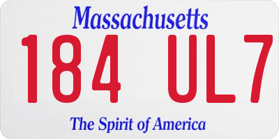 MA license plate 184UL7