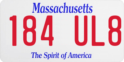 MA license plate 184UL8