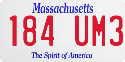 MA license plate 184UM3