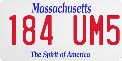 MA license plate 184UM5
