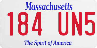 MA license plate 184UN5