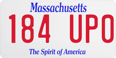 MA license plate 184UP0