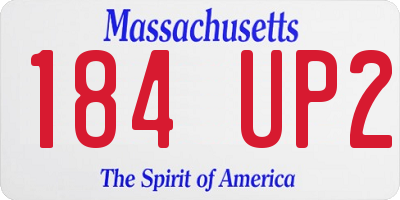 MA license plate 184UP2