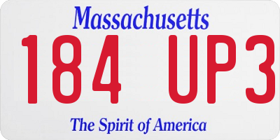 MA license plate 184UP3