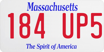 MA license plate 184UP5