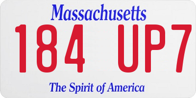 MA license plate 184UP7