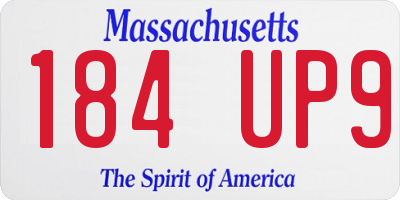 MA license plate 184UP9