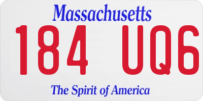 MA license plate 184UQ6