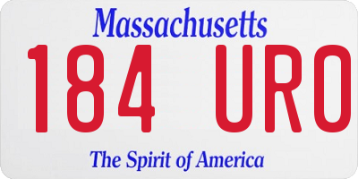 MA license plate 184UR0