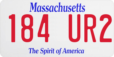MA license plate 184UR2
