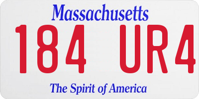 MA license plate 184UR4