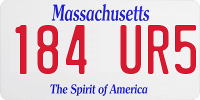 MA license plate 184UR5