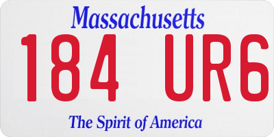 MA license plate 184UR6