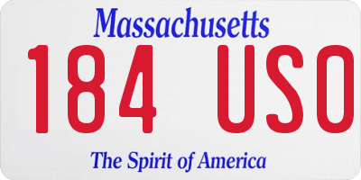 MA license plate 184US0