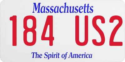 MA license plate 184US2