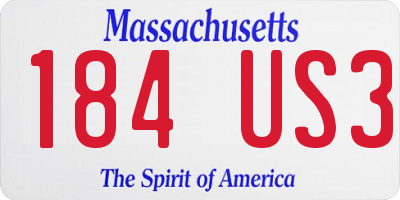 MA license plate 184US3