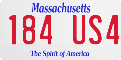 MA license plate 184US4