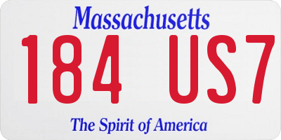 MA license plate 184US7