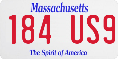 MA license plate 184US9