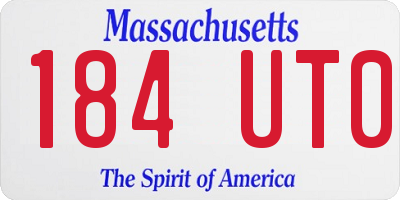MA license plate 184UT0