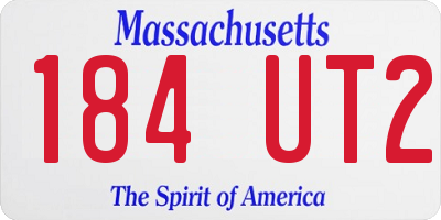 MA license plate 184UT2