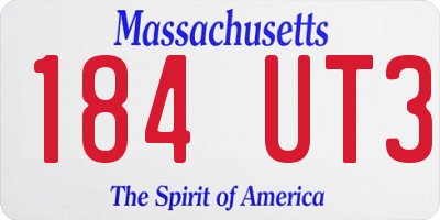MA license plate 184UT3