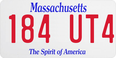 MA license plate 184UT4