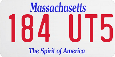 MA license plate 184UT5