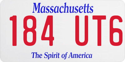 MA license plate 184UT6