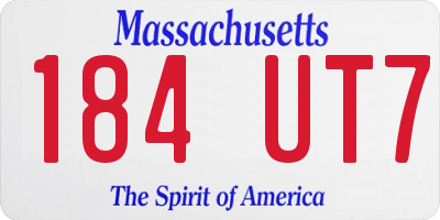 MA license plate 184UT7