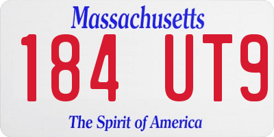 MA license plate 184UT9
