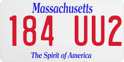 MA license plate 184UU2