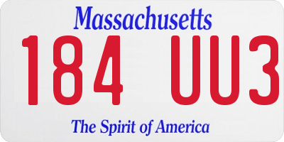 MA license plate 184UU3