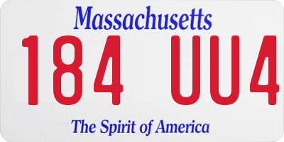 MA license plate 184UU4