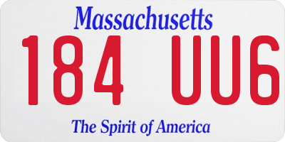 MA license plate 184UU6