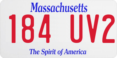 MA license plate 184UV2