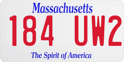 MA license plate 184UW2