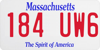 MA license plate 184UW6