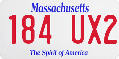 MA license plate 184UX2